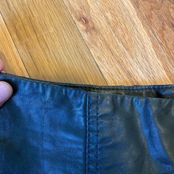 Free People Vegan Leather Dark Green Mini Skirt, Size 4 - Picture 2 of 5